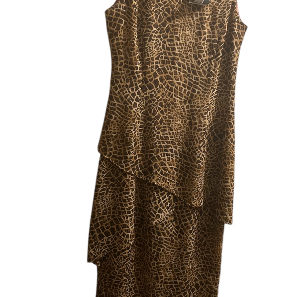 Elegant Brown Sleeveless Dress